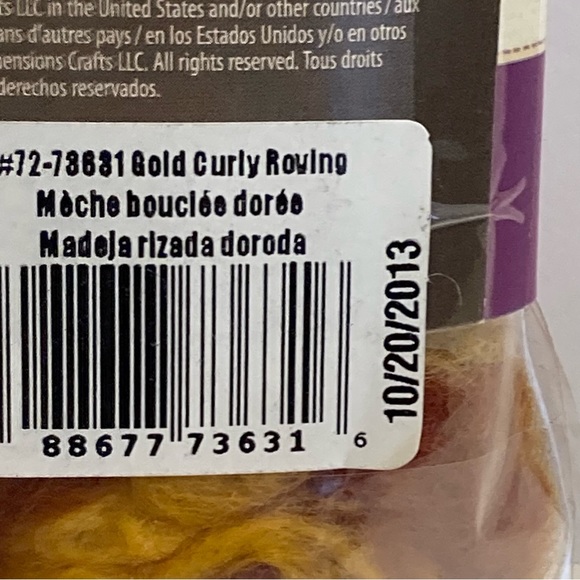 12 Dimensions FeltWorks 100% Wool Gold Curly Roving 0.25oz Needle Felting Crafts - Picture 10 of 15